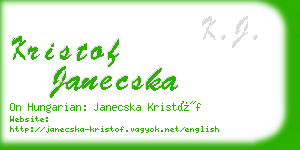 kristof janecska business card